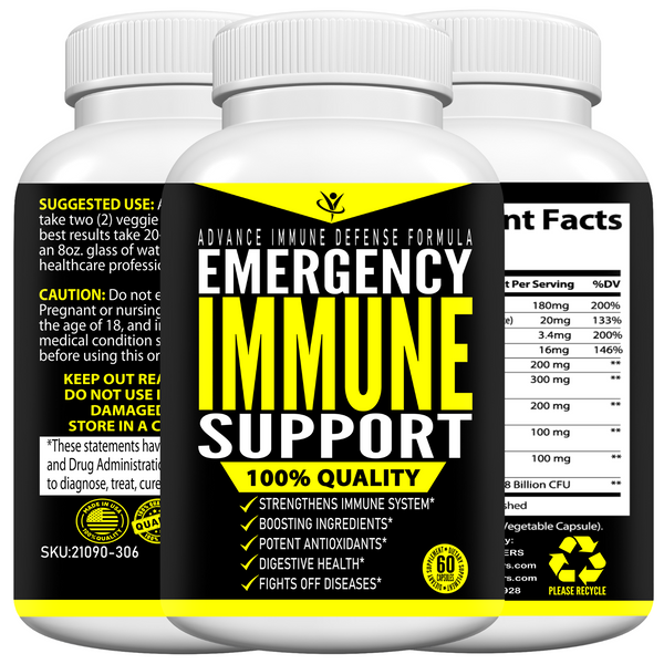 Emergency Immune Support Capsules - Best Selling Pills With Proven Benefits And Results - Total Boosters #1 Top Supplement Brand In The Market