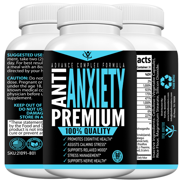 Anti Anxiety Capsules - Best Selling Pills With Proven Benefits And Results - Total Boosters #1 Top Supplement Brand In The Market