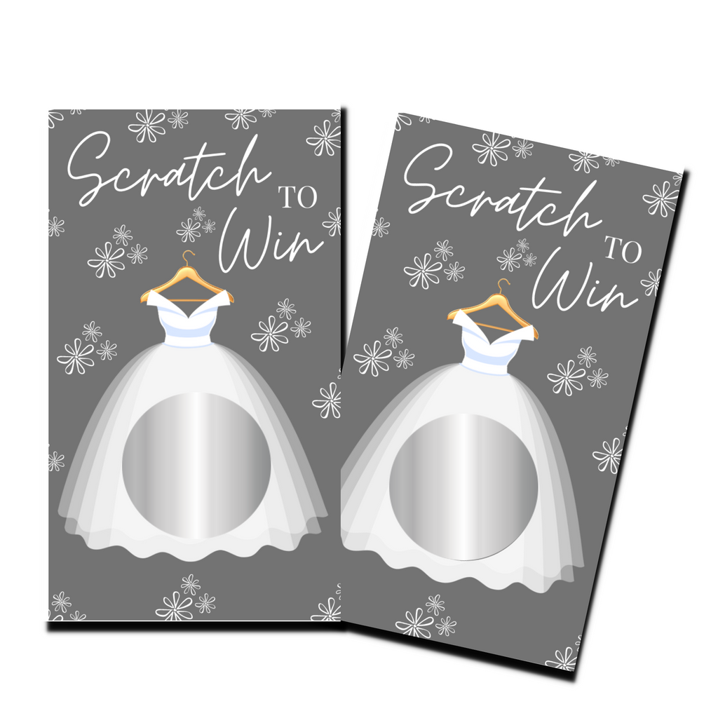 Bridal Shower Games - "Scratch To Win" Bride Dress - 50 Cards - Scratch Off Cards