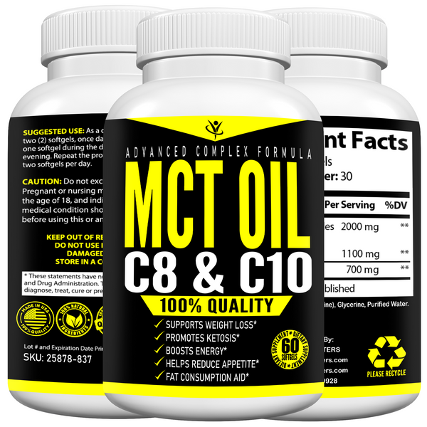 Píldoras De Aceite Puro MCT; Píldoras De Aceite Puro MCT C8 C10 Pérdida De Peso Potenciador De Energía Keto; MCT Oil Softgels; Weight Loss; Boost Energy; Reduce Appetite; Fat Burner; Caprylic Acid; Capric Acid; c8 c10